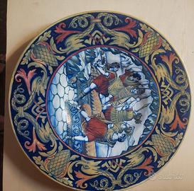 Coppia piatti da parata maiolica a lustro S.C.U.