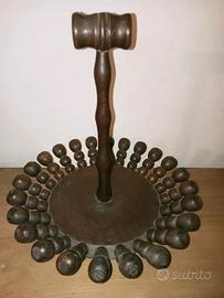 Fruttiera centrotavola vintage in legno