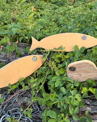 Set n. 3 pesci decorativi in legno