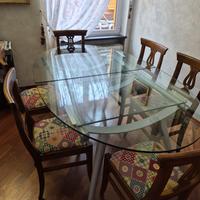 N°6 Sedie in legno con seduta imbottita