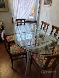 N°6 Sedie in legno con seduta imbottita