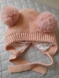 cappellino rosa di lana per bambine di 2 anni 