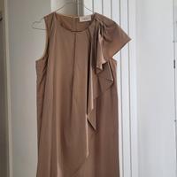 Abito con rouche monospalla col. tabacco