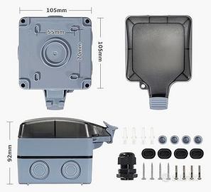 Presa esterna impermeabile IP66 da muro