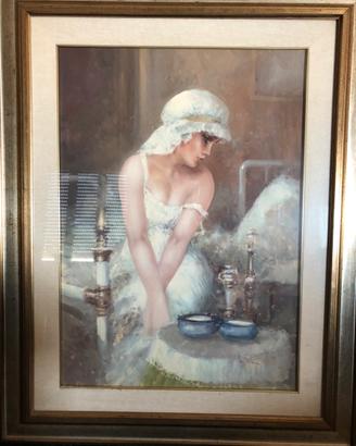 Quadro a firma Luigi Rocca | Risveglio di donna