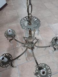 Lampadario gocce vntage 5 bracci