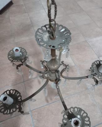 Lampadario gocce vntage 5 bracci