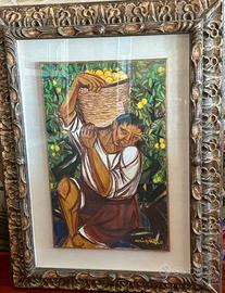 “Contadino con limoni” di Giuseppe Migneco