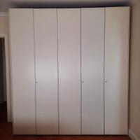 Armadio in legno 5 ante , color panna esterno inte