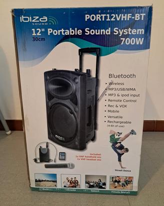 Cassa portatile Ibiza Sound 12" 700w