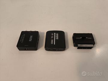 3 Adattatori HDMI - Composito - Svideo -Scart