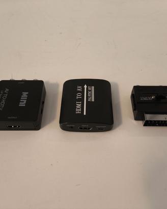 3 Adattatori HDMI - Composito - Svideo -Scart