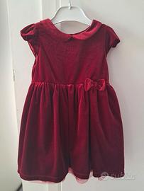 Vestito velluto elegante Bambina NUOVO 18/24 mesi
