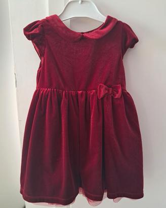 Vestito velluto elegante Bambina NUOVO 18/24 mesi
