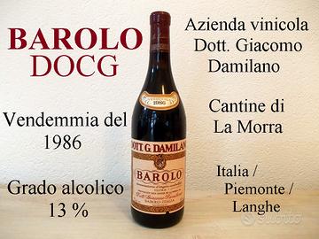 Vino BAROLO 1986 DOCG 13% GIACOMO DAMILANO LA MORR