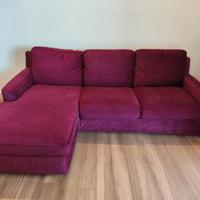 Divano tre posti con chaise longue Bordeaux