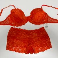 Completo in pizzo arancio