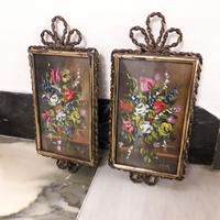 Miniatura Dipinto FIORI set 2 pezzi con cornice