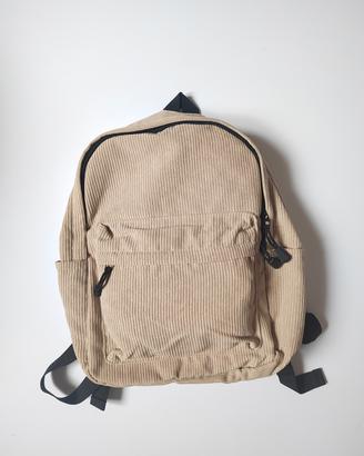 zaino in velluto beige 