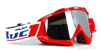 MASCHERA MOTO CROSS PILOT LENTE CHIARA + SPECCHIO