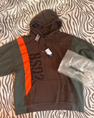 Felpa con cappuccio over dsquared2 uomo