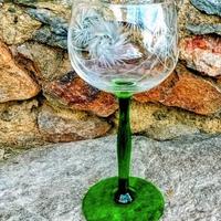 Calice  cristallo Bohemia  inciso  mano '50