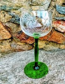 Calice  cristallo Bohemia  inciso  mano '50