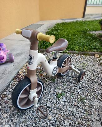 Bicicletta per bambini 2 in 1 con rotelle e pedali