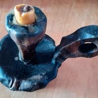 Portacandela di legno vintage 