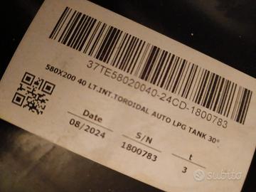 Serbatoio 40 lt 580 per 200 gpl