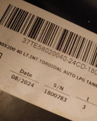 Serbatoio 40 lt 580 per 200 gpl