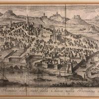 RIMINI mappa originale 1750 circa - Salmon