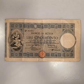 Regno Italia Banconota 500 Lire-Banco Sicilia 1913