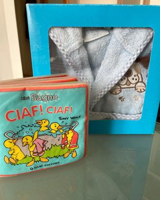 Accappatoio bebè + libro da bagnetto