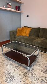 Tavolino basso  da salotto in inox midcentury
