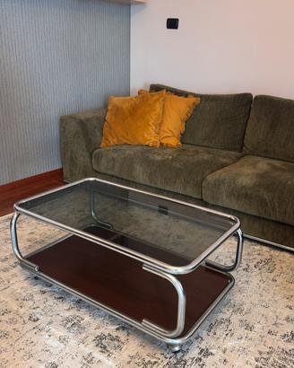 Tavolino basso  da salotto in inox midcentury