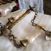 Antico Lampadario in bronzo ed ottone