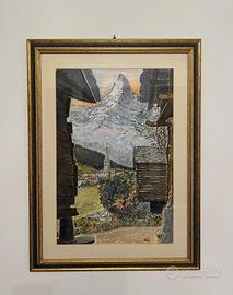 Opera Fava Quadro Paesaggio Alpino Firmata 