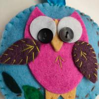 Decoro Natalizio - pallina in panno Gufo 