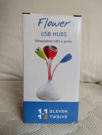 Flower ricaricatore 4 porte usb e led