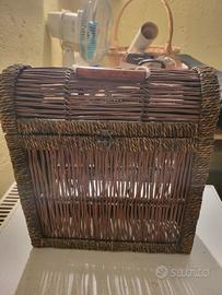 cesto portabottiglie  in vimini 