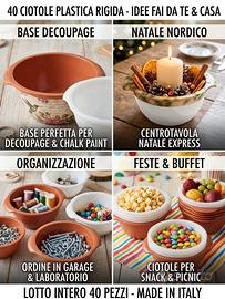 ciotole in plastica hobby decoupage Chalk Paint 