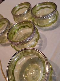 set porta candela in vetro 