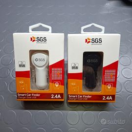 Set 2 Caricabatterie Auto USB 2.4A con Trova Auto