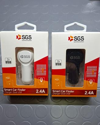Set 2 Caricabatterie Auto USB 2.4A con Trova Auto