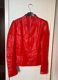 Giacca in finta pelle rossa