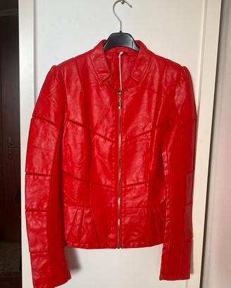Giacca in finta pelle rossa