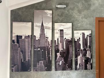Quadro moderno New York Skyline in 4 pannelli