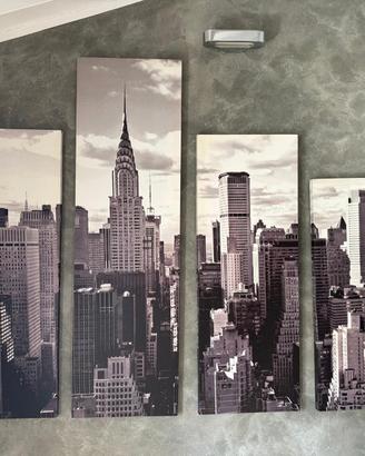 Quadro moderno New York Skyline in 4 pannelli