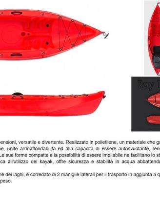 Canoa Kajak EXO Bay 1    Nuovissima